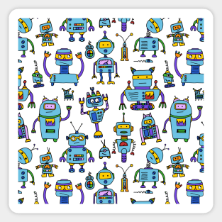Cute Robots Sticker